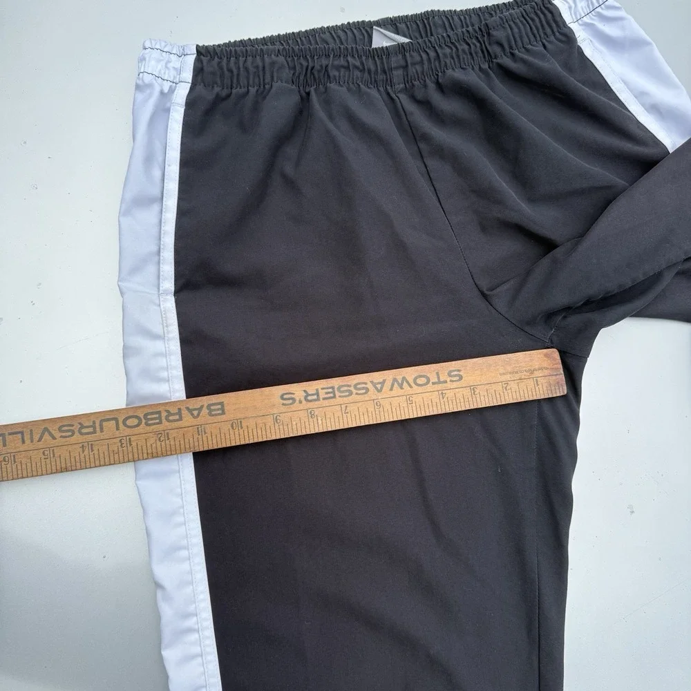 00s Nike Track Pants Striped Poly Sweatpants Size LG 10/12 Black/white Classic
